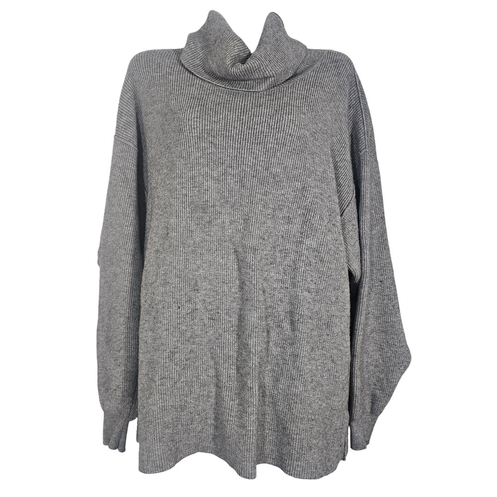 Free People Turtleneck Sweater Oversized Ribbed Knit Long Sleeve Gray Women's‎ S